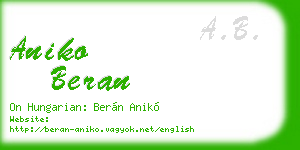 aniko beran business card